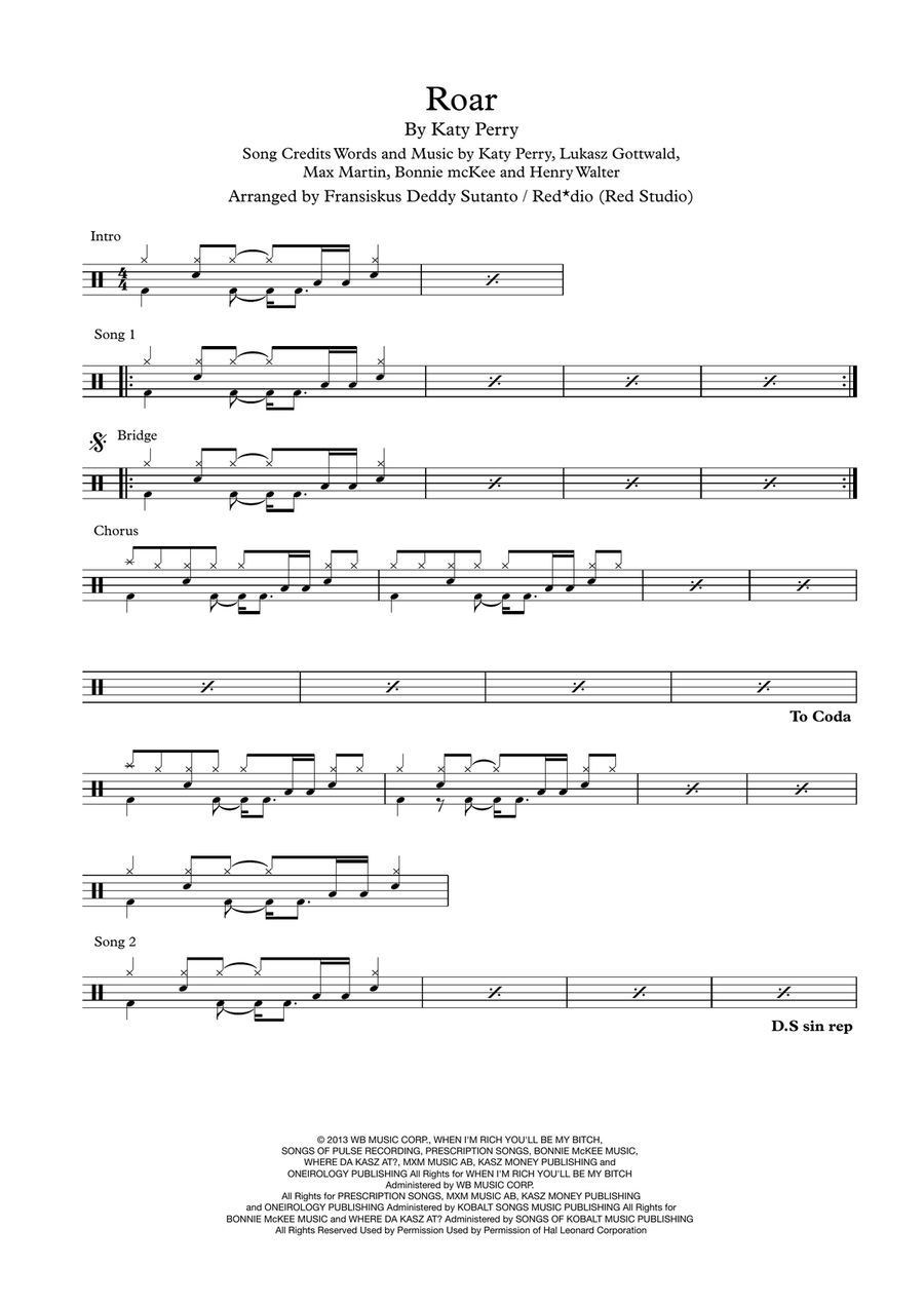 Roar Drum Set scores gallery preview page 1