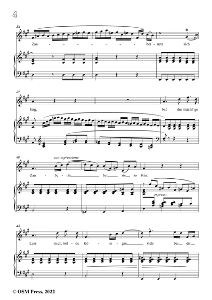 Loewe-Das Zaubernetz,in A Major,for Voice and Piano Voice Solo scores gallery preview page 6