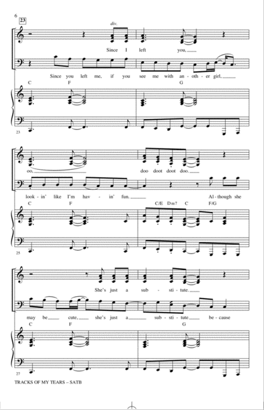 Tracks Of My Tears (arr. Kirby Shaw) 4-Part scores gallery preview page 4