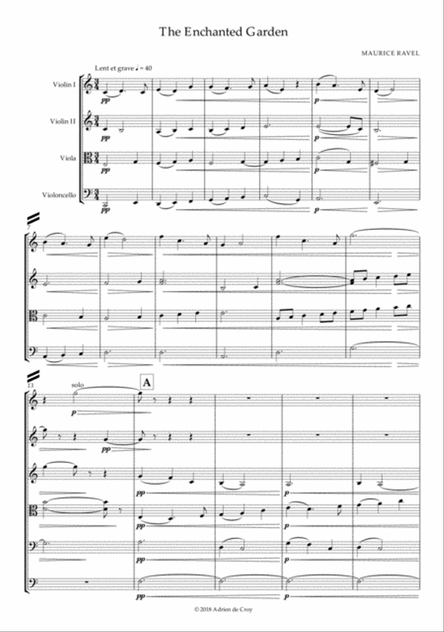 The Enchanted Garden, from the Mother Goose suite String Orchestra scores gallery preview page 2
