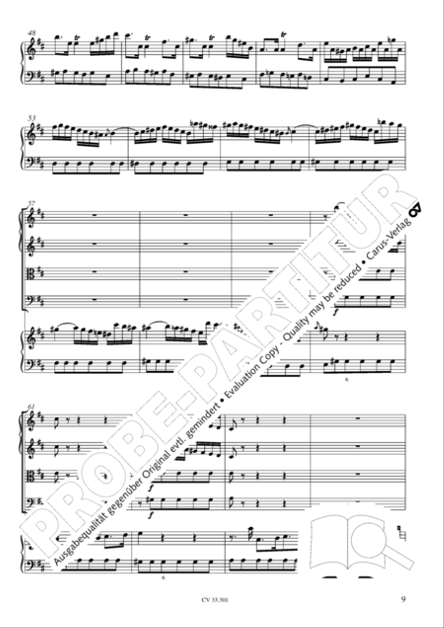 Concerto per il Cembalo in D Cello scores gallery preview page 10