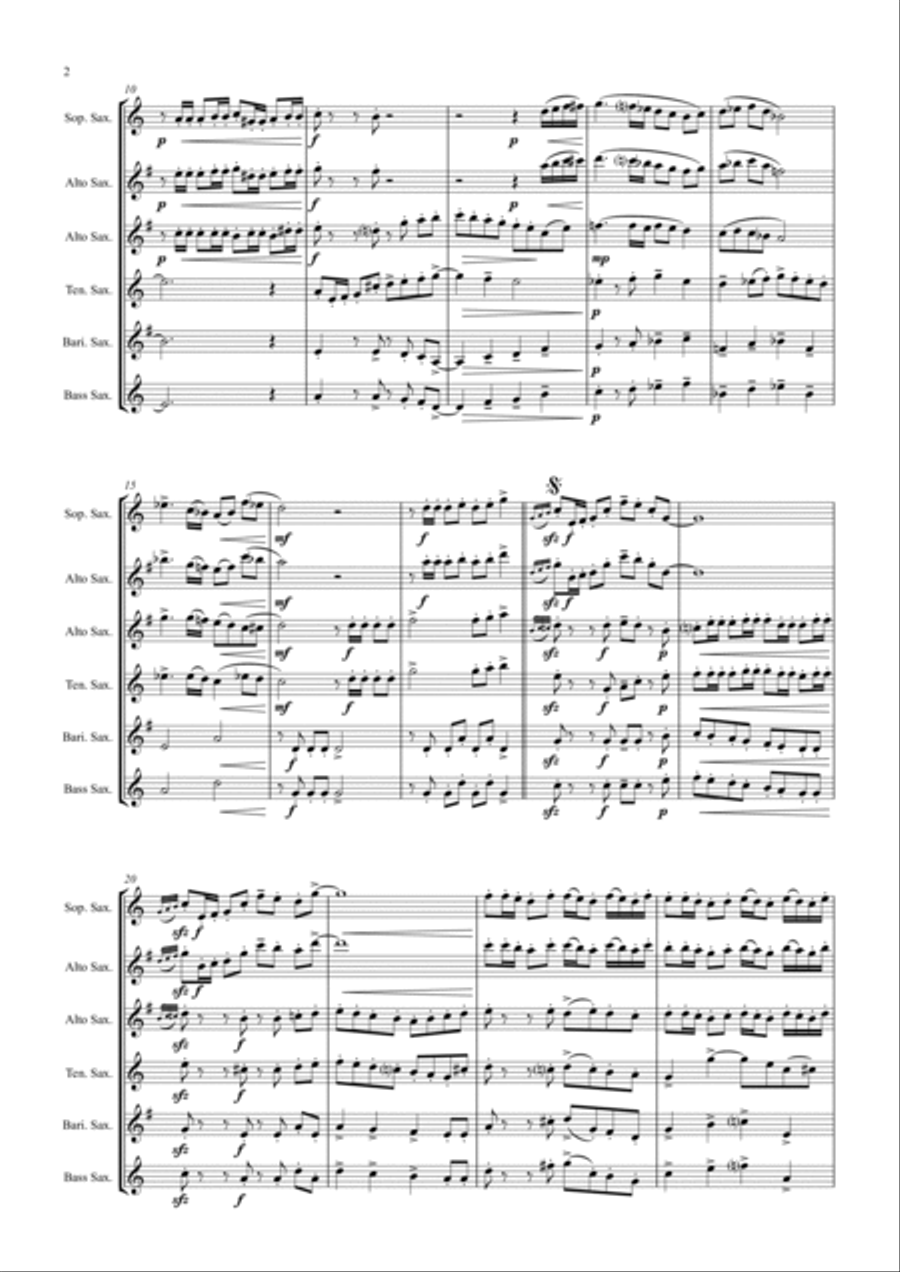 Fest Fanfare - Classical Festive Fanfare - Opener - Saxophone Quartet Saxophone Quartet scores gallery preview page 5