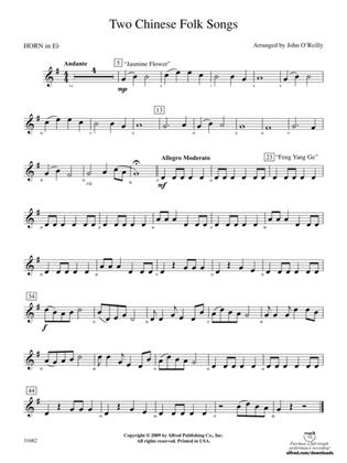 Two Chinese Folk Songs: (wp) 1st Horn in E-flat