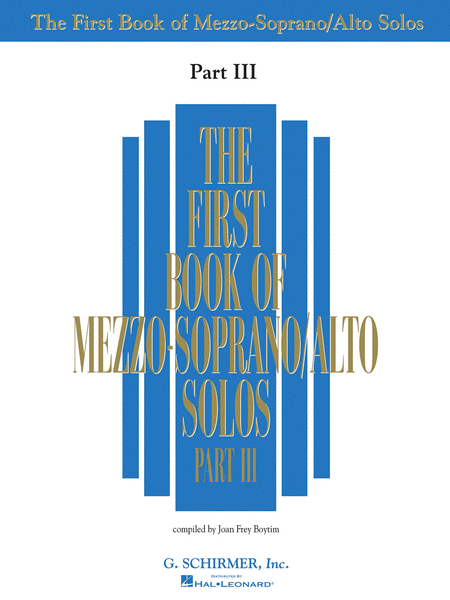 The First Book of Mezzo-Soprano/Alto Solos Part III (Book only)