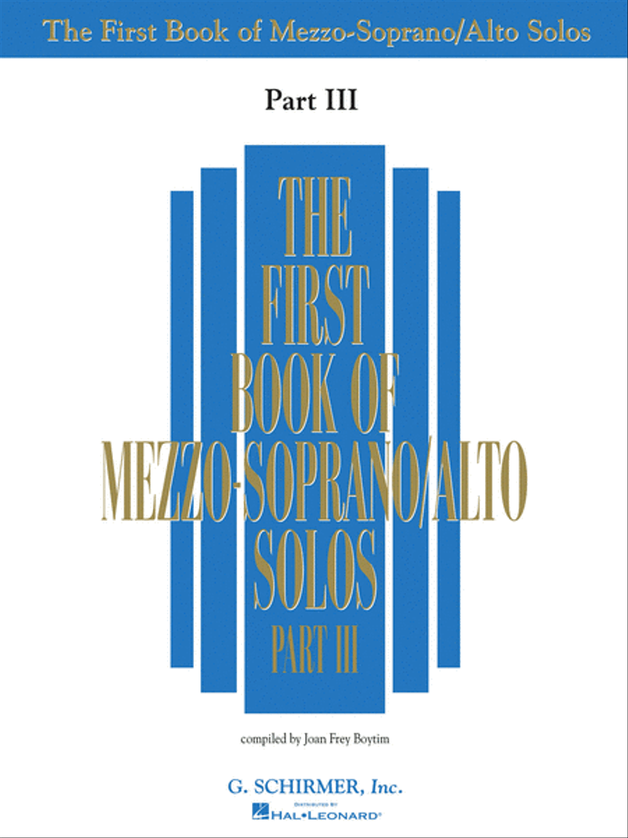 Book cover for First Book of Mezzo-Soprano Solos – Part III