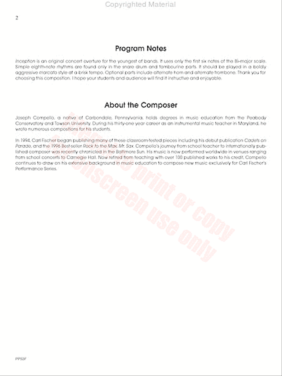 Inception Concert Band scores gallery preview page 3
