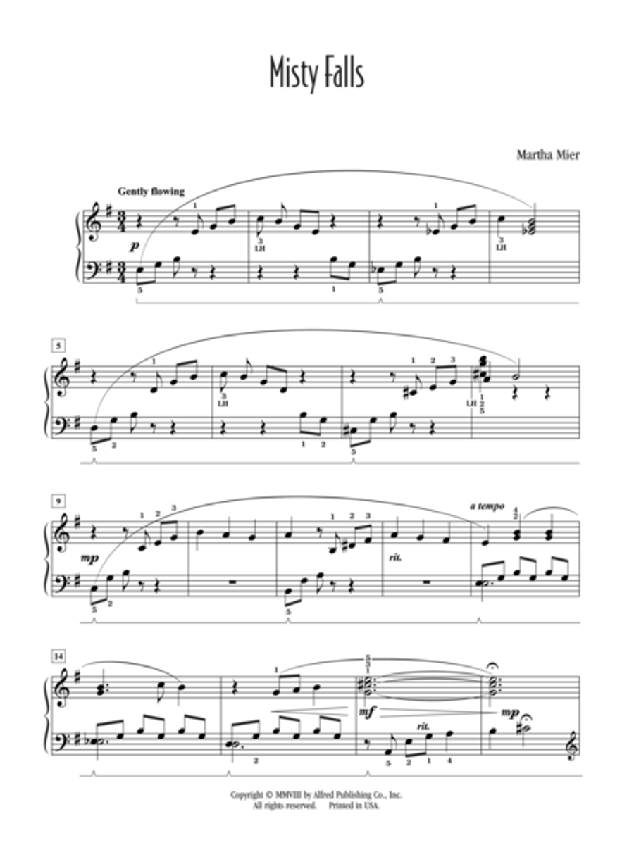 Misty Falls Piano Solo scores gallery preview page 2