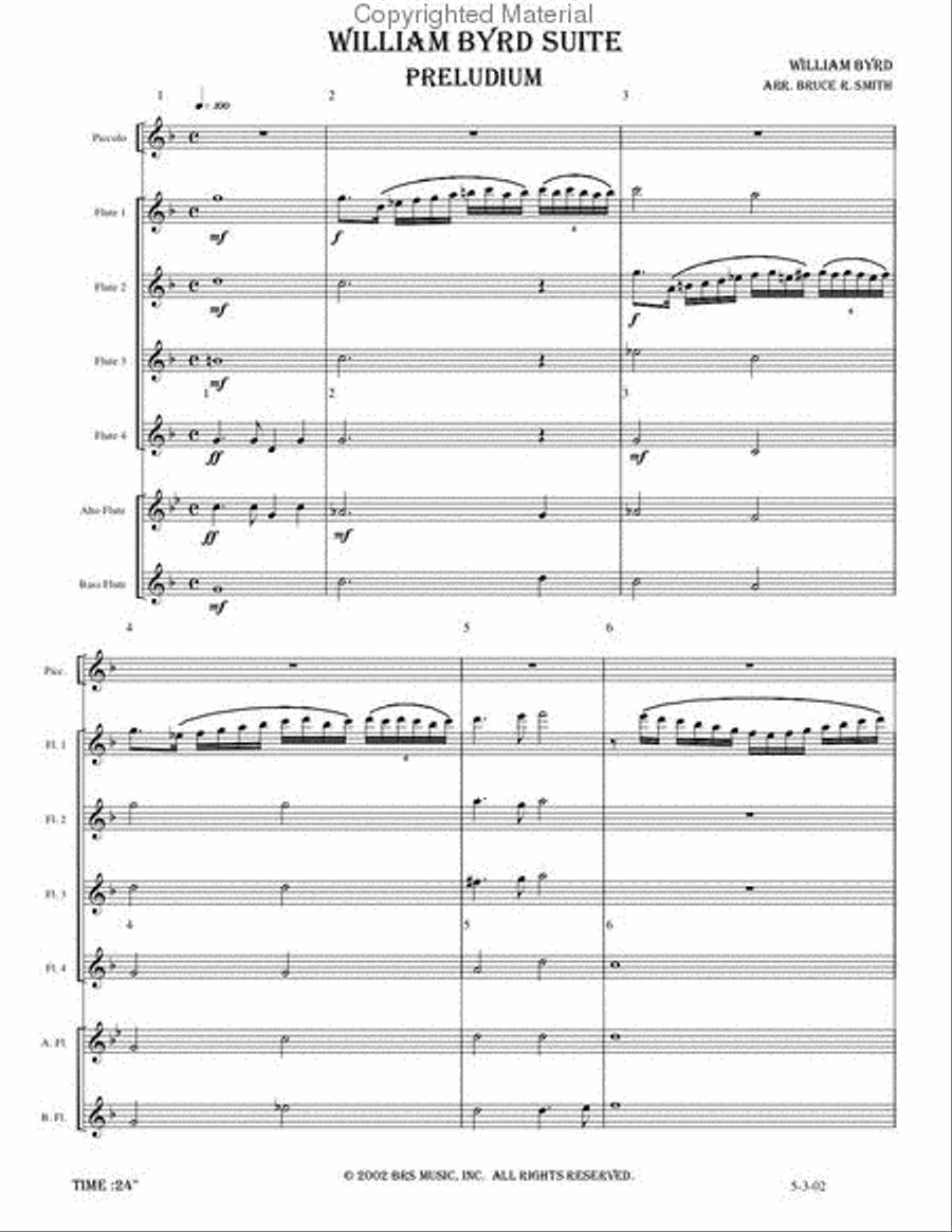 William Byrd Collection Flute Choir scores gallery preview page 3