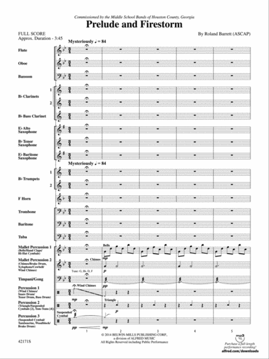 Prelude and Firestorm: Score Concert Band scores gallery preview page 2
