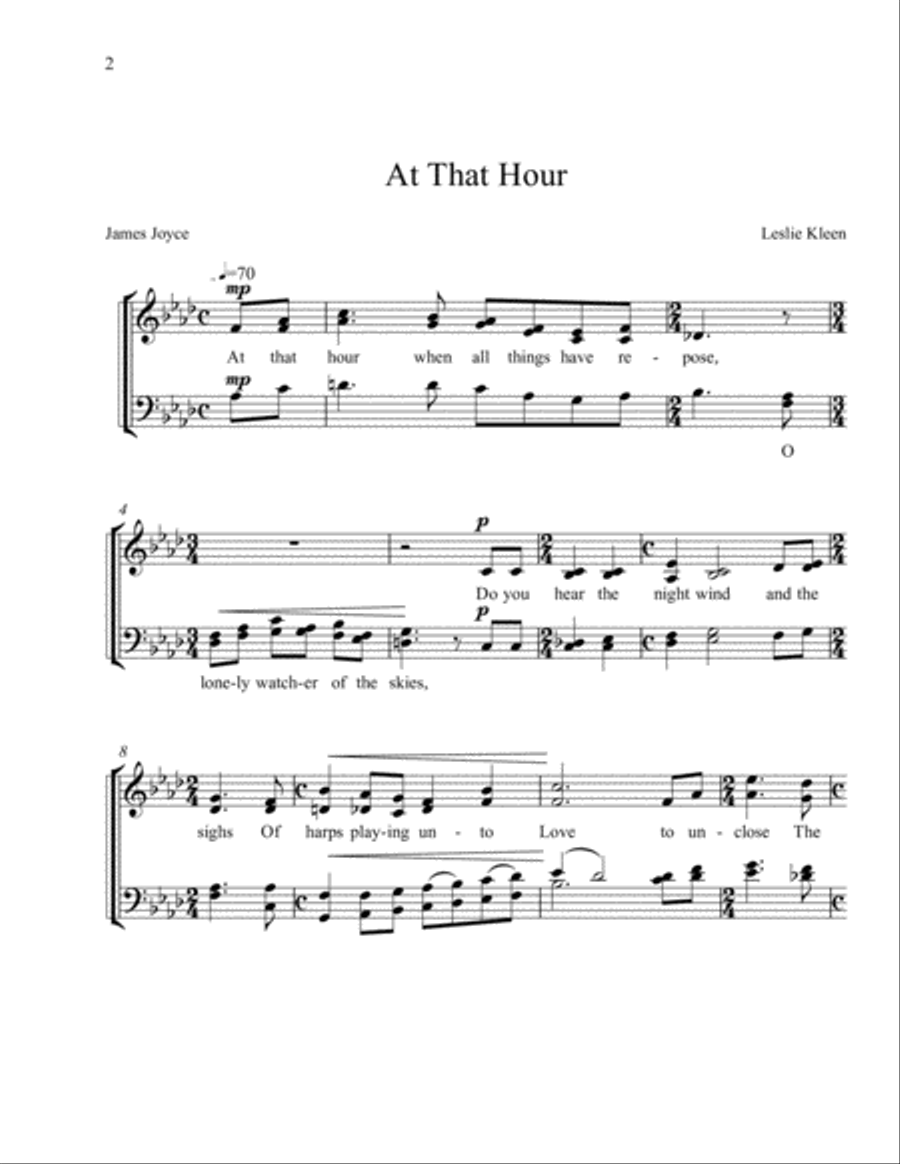 At That Hour for SATB a cappella 4-Part scores gallery preview page 2