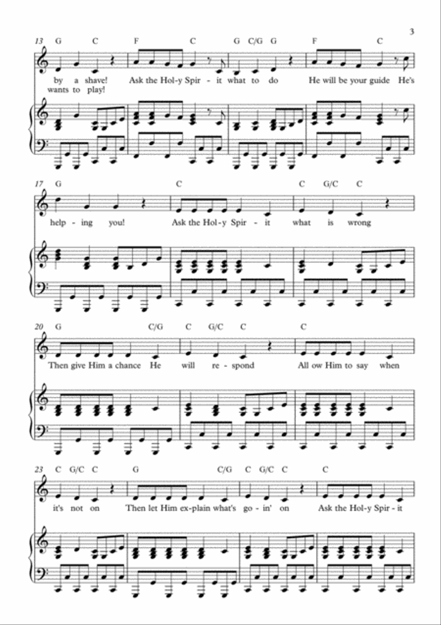 Ask The Holy Spirit Voice scores gallery preview page 3