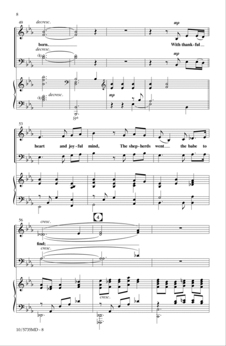A Blessed Messiah Born 4-Part scores gallery preview page 8