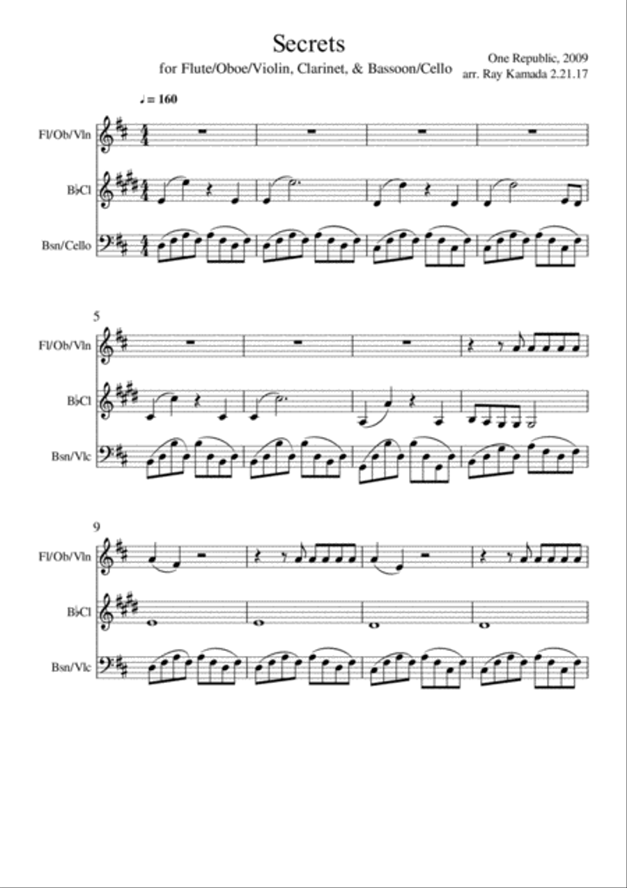 Secrets Small Ensemble scores gallery preview page 1
