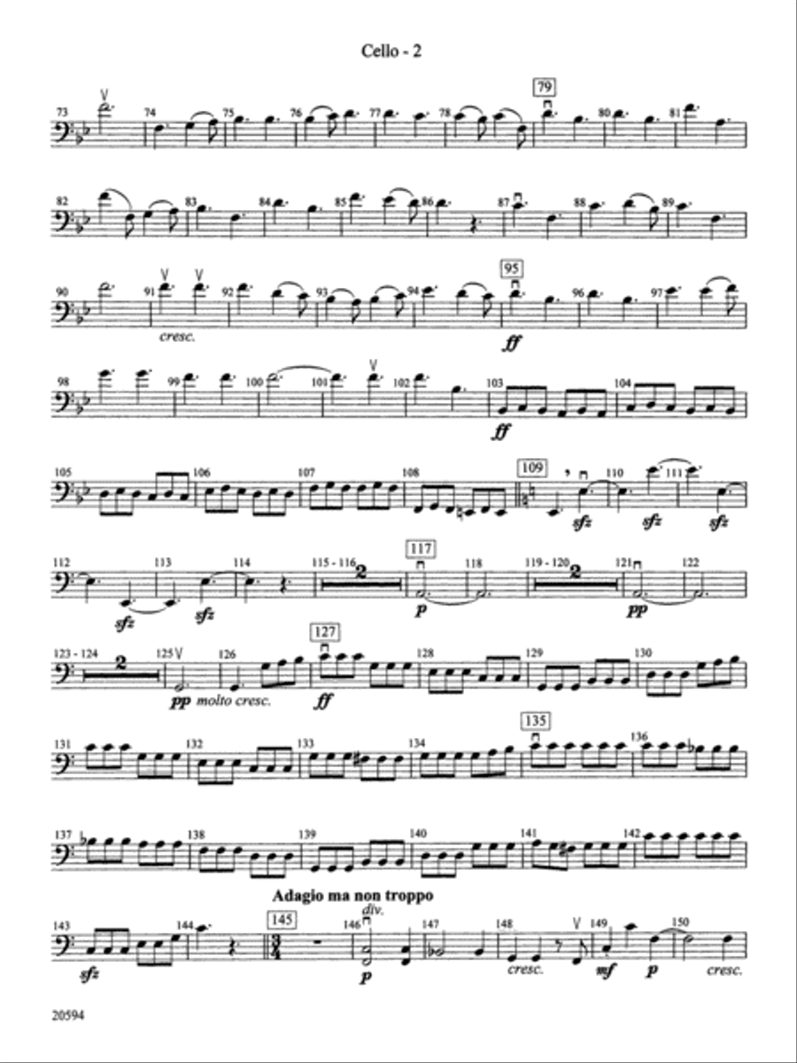 Symphony No. 9 (Fourth Movement): Cello Full Orchestra scores gallery preview page 2