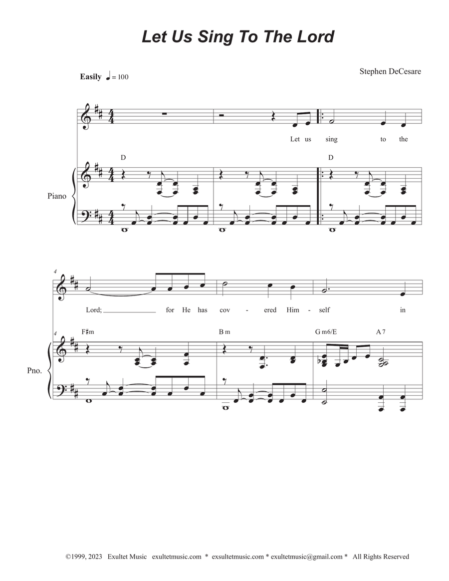 Let Us Sing To The Lord (Vocal solo) Piano, Vocal scores gallery preview page 1