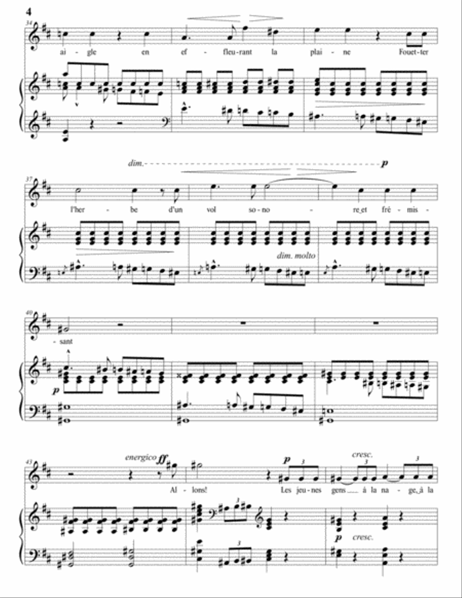 DUPARC: Le galop (transposed to B minor) Voice scores gallery preview page 5