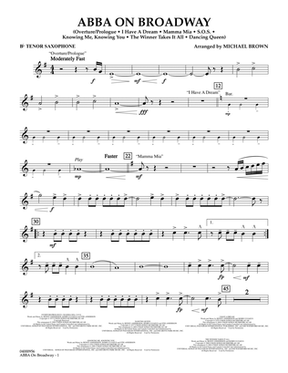 ABBA on Broadway (arr. Michael Brown) - Bb Tenor Saxophone