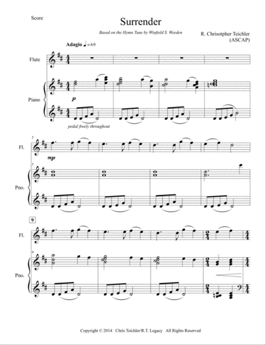 Surrender (I Surrender All) Flute Solo scores gallery preview page 3