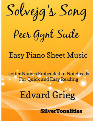 Solvejg's Song Peer Gynt Suite Easy Piano Sheet Music