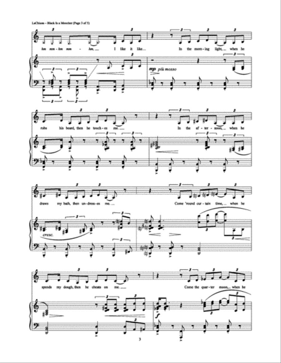 Black Is a Moocher Piano, Vocal, Guitar scores gallery preview page 3