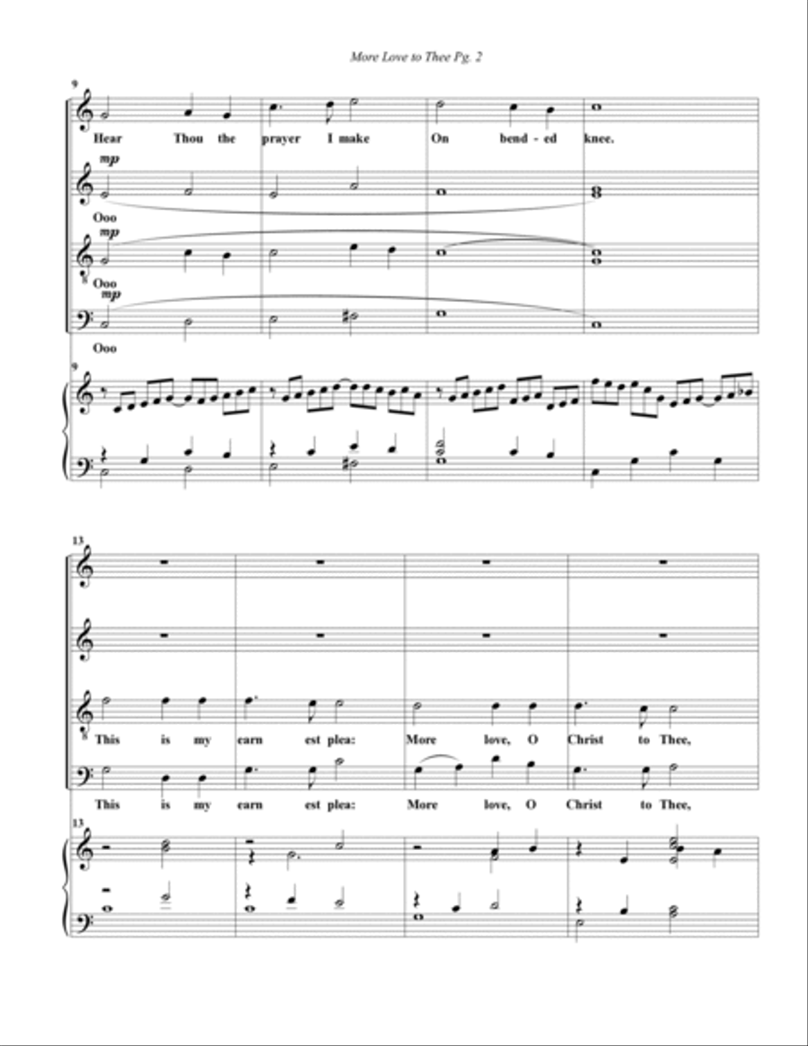 More Love to Thee--SATB/Piano 4-Part scores gallery preview page 3