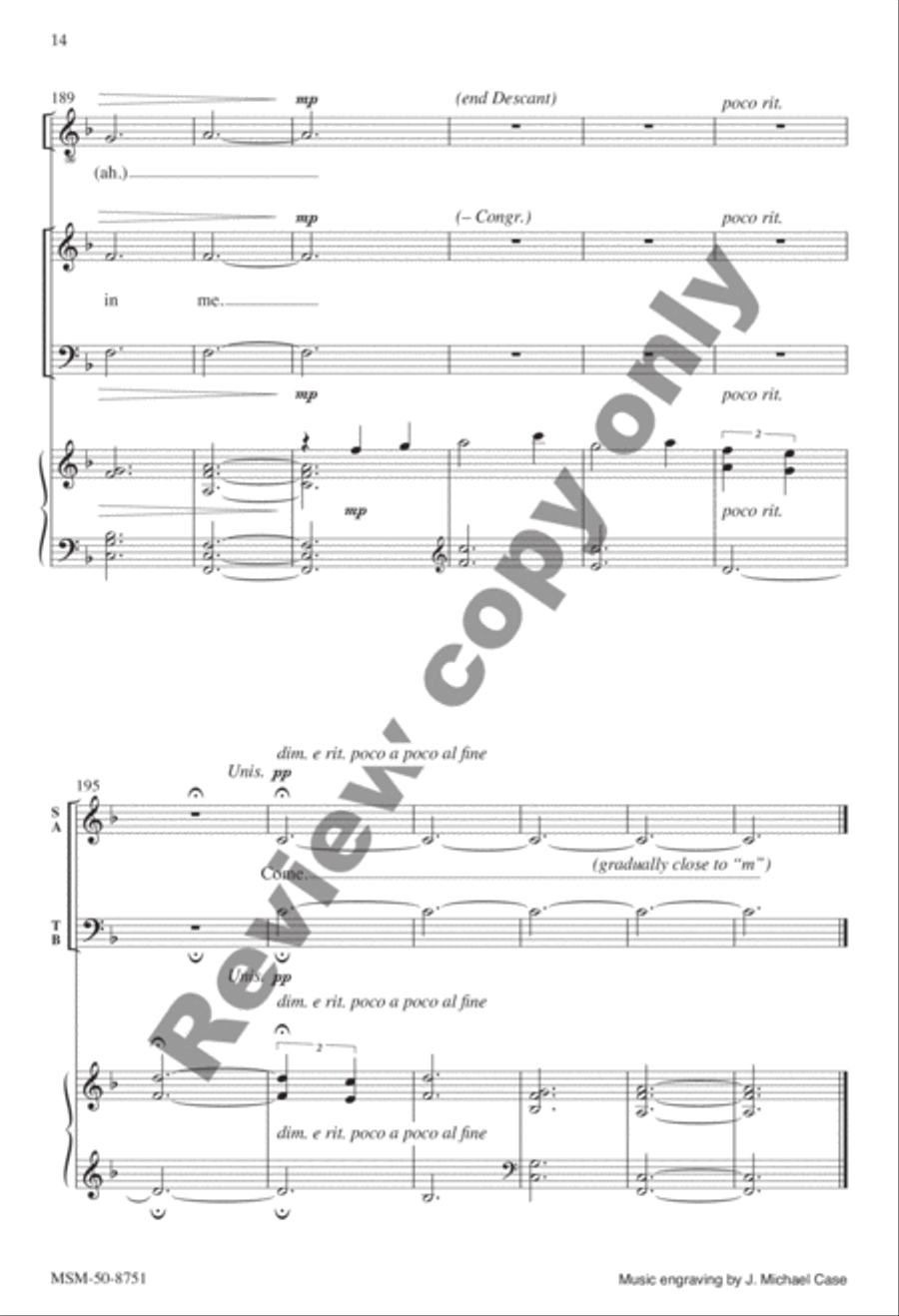 Will You Come and Follow Me 4-Part scores gallery preview page 14