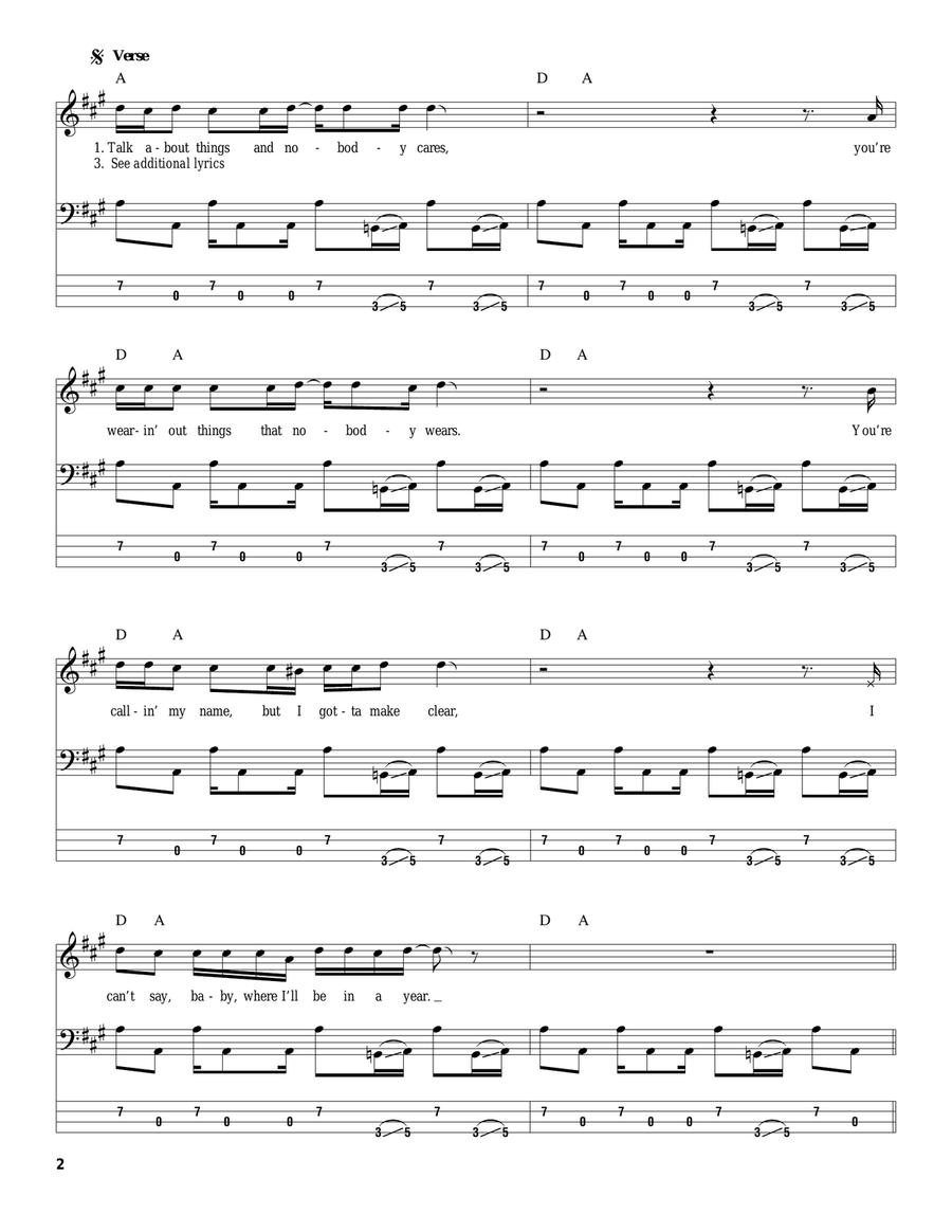 Sweet Emotion Acoustic Guitar scores gallery preview page 2