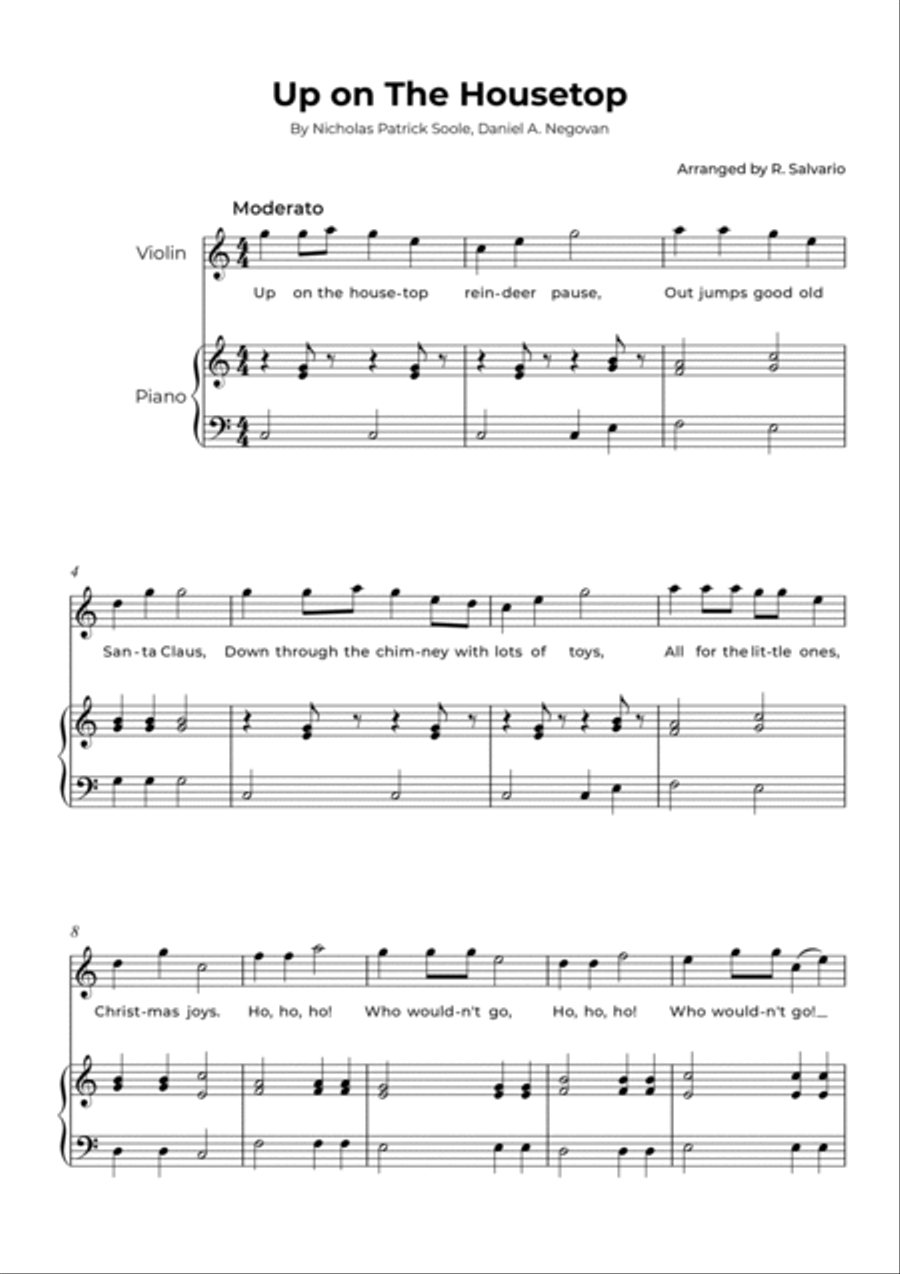Up On The Housetop (public Domain) Violin Solo scores gallery preview page 2