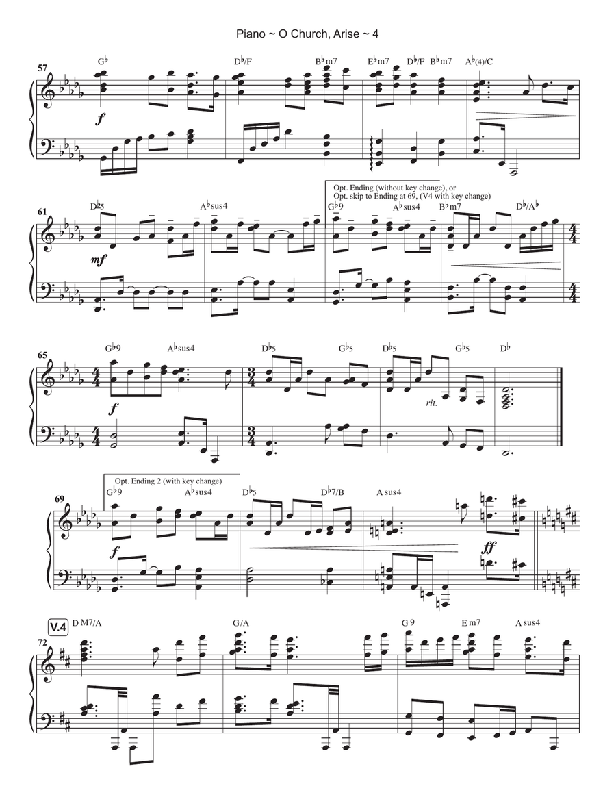 O Church Arise Piano Solo scores gallery preview page 5