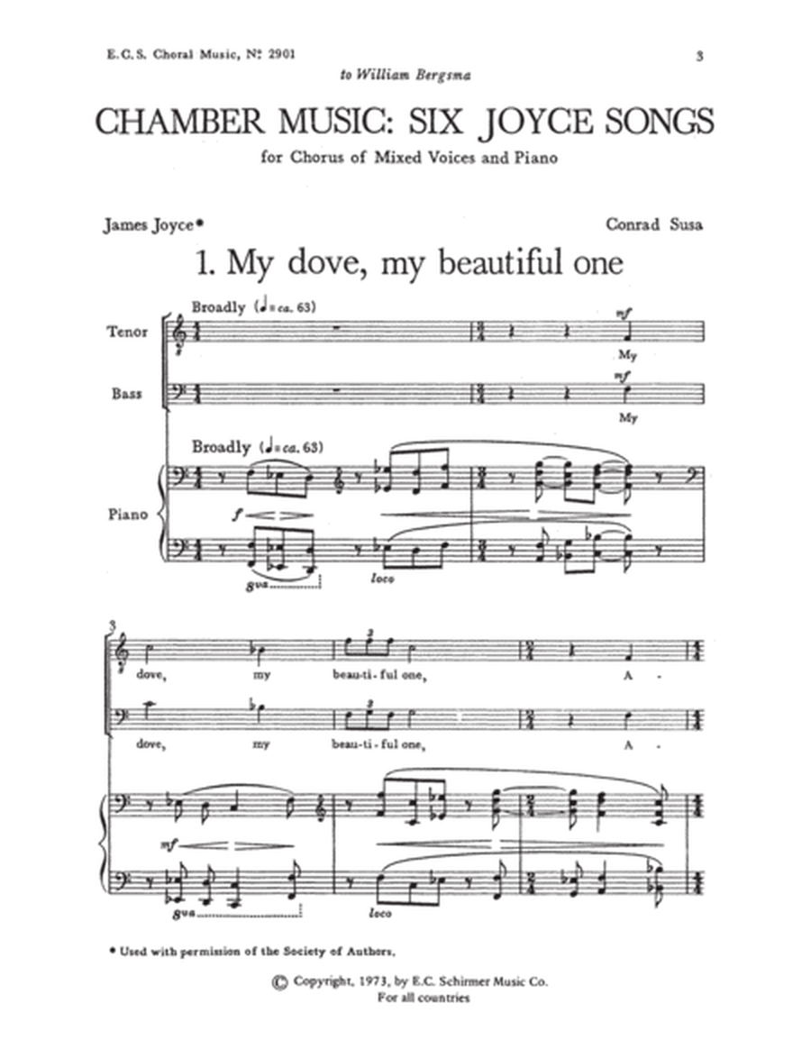 Chamber Music, Volume 1: Six Joyce Songs