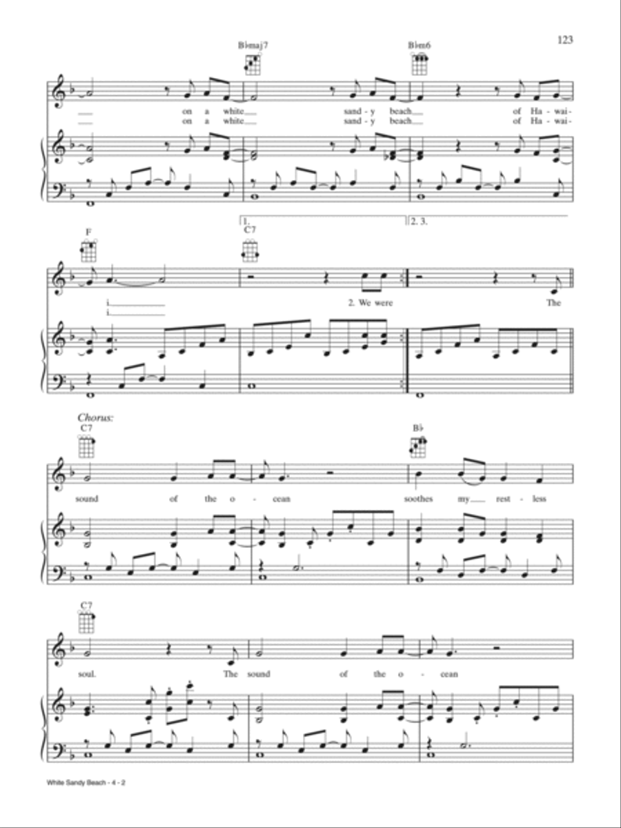White Sandy Beach Piano, Vocal, Guitar scores gallery preview page 2