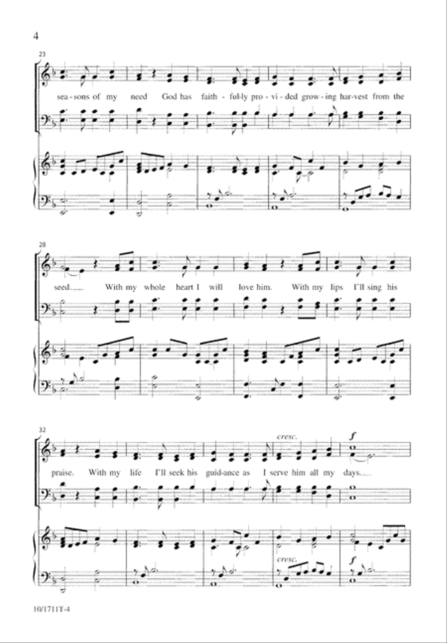 I Will Give Thanks to the Lord 4-Part scores gallery preview page 4