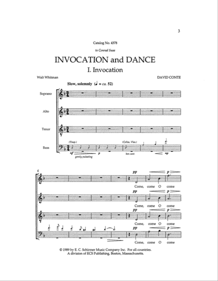 Invocation and Dance (Choral Score) image number null