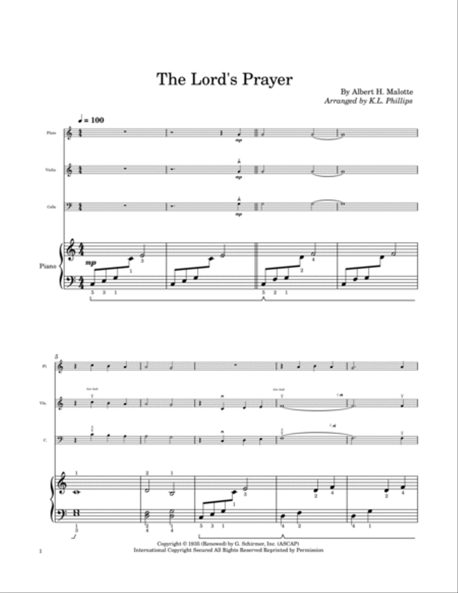 The Lord's Prayer Flute scores gallery preview page 2