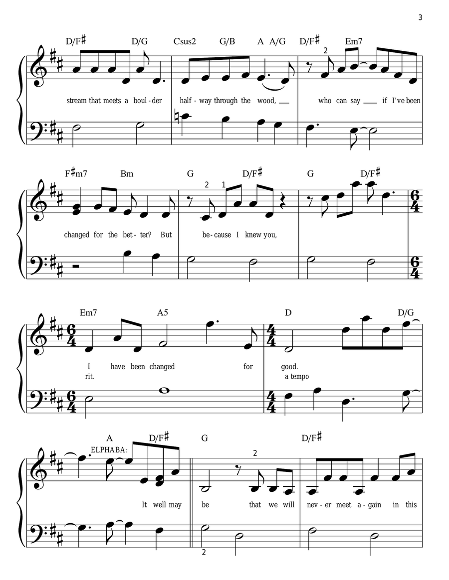 For Good (from Wicked) Easy Piano scores gallery preview page 3