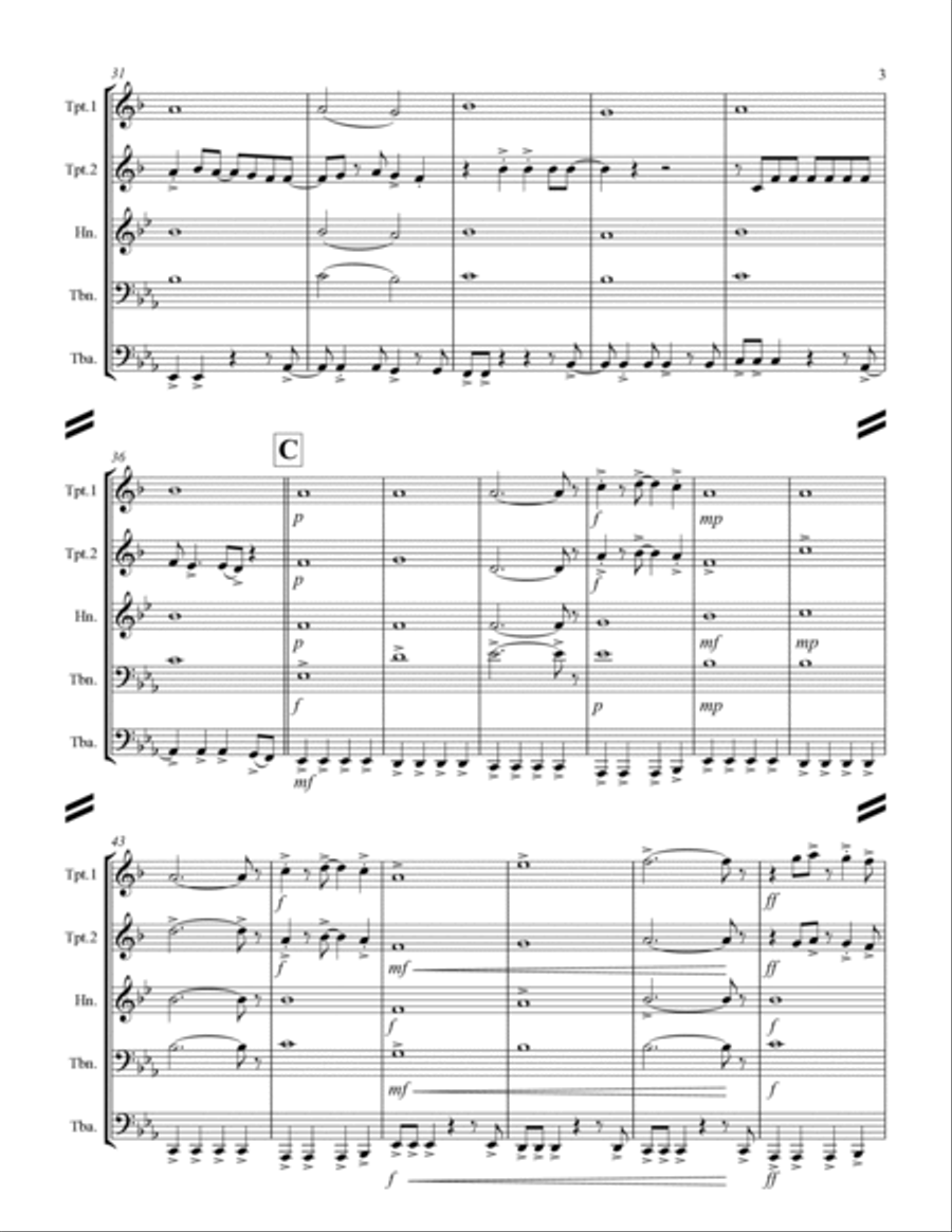 Take On Me Brass Ensemble scores gallery preview page 4