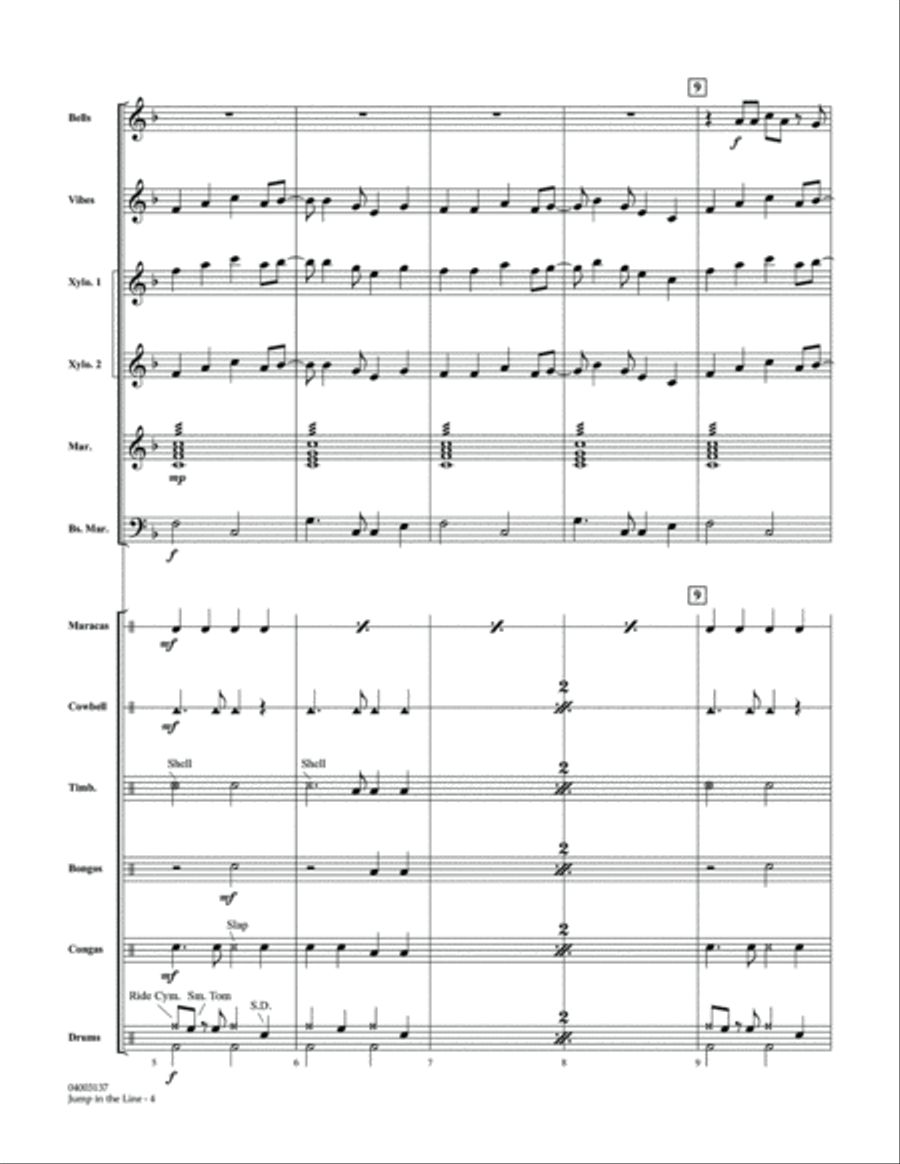 Jump in the Line - Full Score Concert Band scores gallery preview page 4