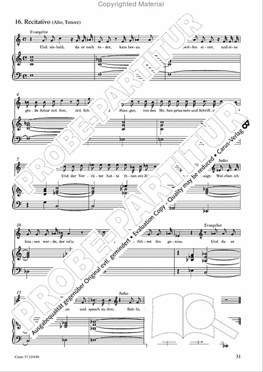 Markuspassion. Werkausgabe Reihe 1, Bd. 7 (Homilius) Organ scores gallery preview page 32