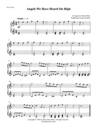 Angels We Have Heard on High Easy Piano Christmas Solo for Beginners