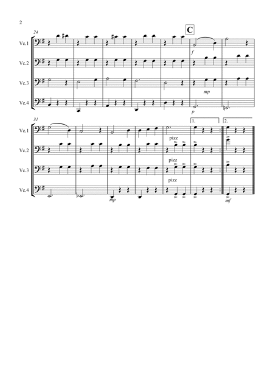 Edelweiss Cello Solo scores gallery preview page 2