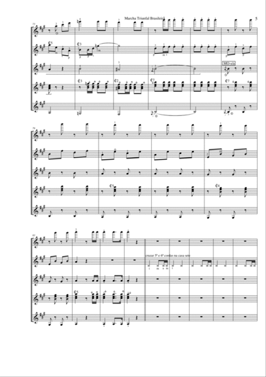 Marcha Triunfal Brasileira Guitar Ensemble scores gallery preview page 5