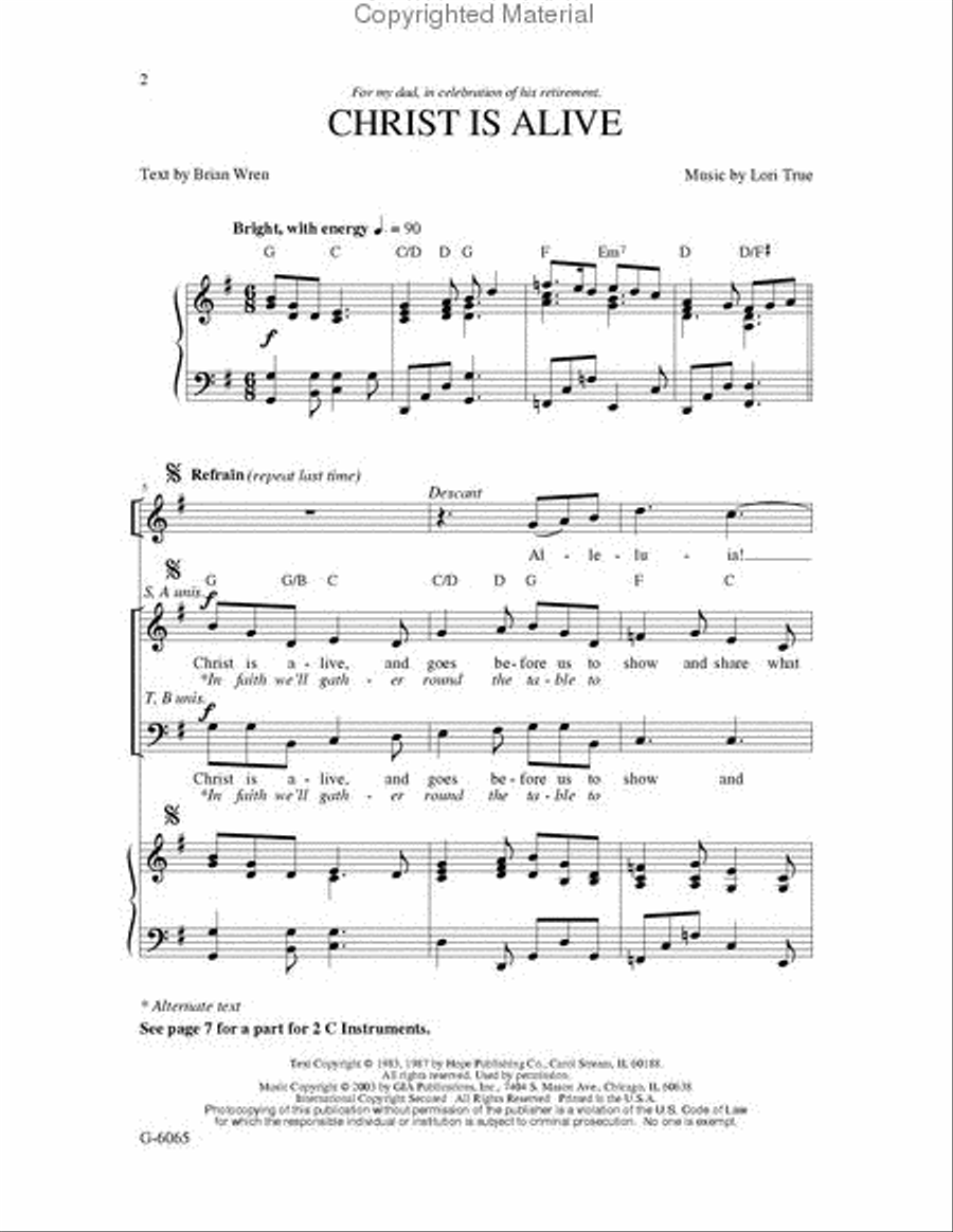 Christ is Alive Christ is Alive 3-Part scores gallery preview page 2