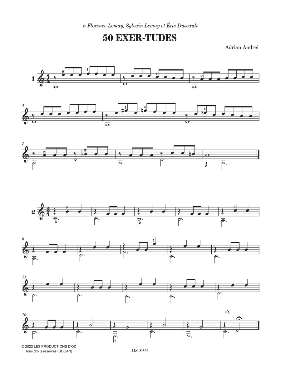 50 Exer-tudes by Adrian Andrei Classical Guitar - Digital Sheet Music page 4