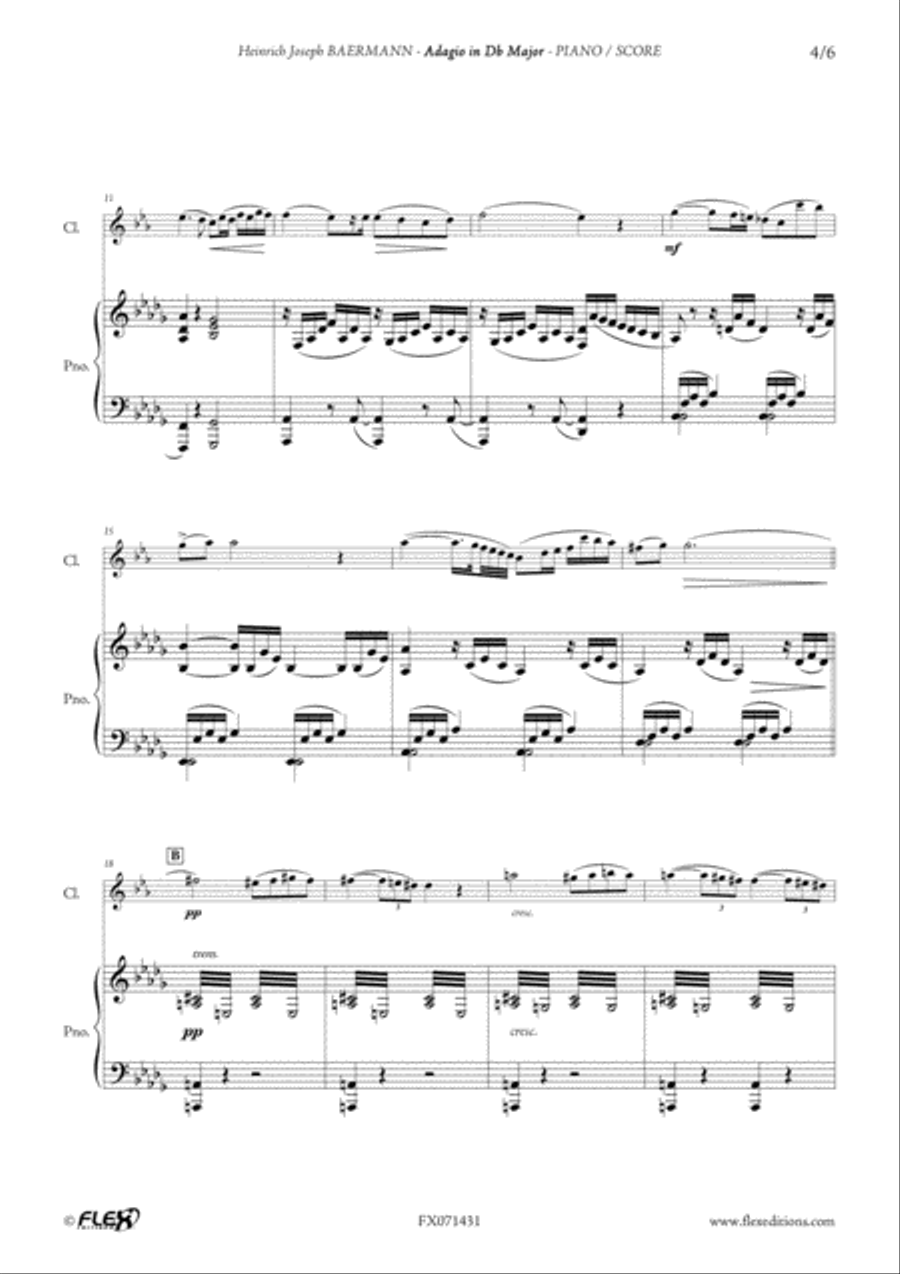 Adagio In Db Major B-Flat Clarinet scores gallery preview page 4