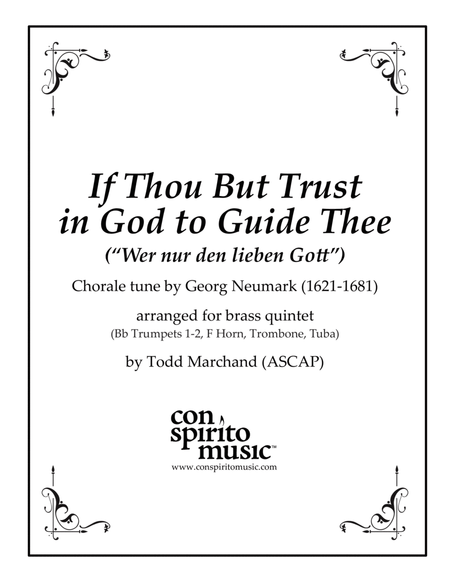 If Thou But Trust in God to Guide Thee - brass quintet Brass Quintet scores gallery preview page 1