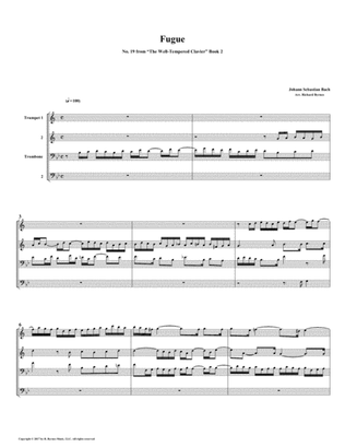 Fugue 19 from Well-Tempered Clavier, Book 2 (Brass Quartet)