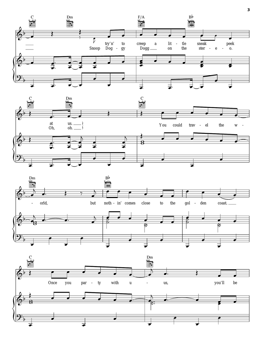 California Gurls Piano, Vocal, Guitar scores gallery preview page 3