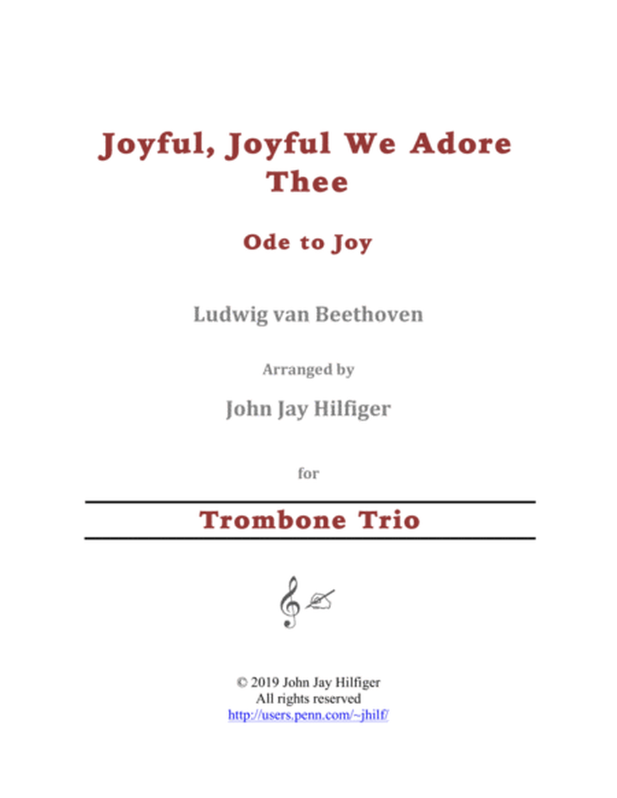 Joyful, Joyful We Adore Thee for Trombone Trio image number null