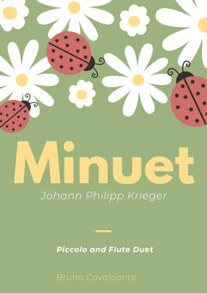 Book cover for Minuet in A minor - Johann Philipp Krieger - Piccolo and Flute Duet