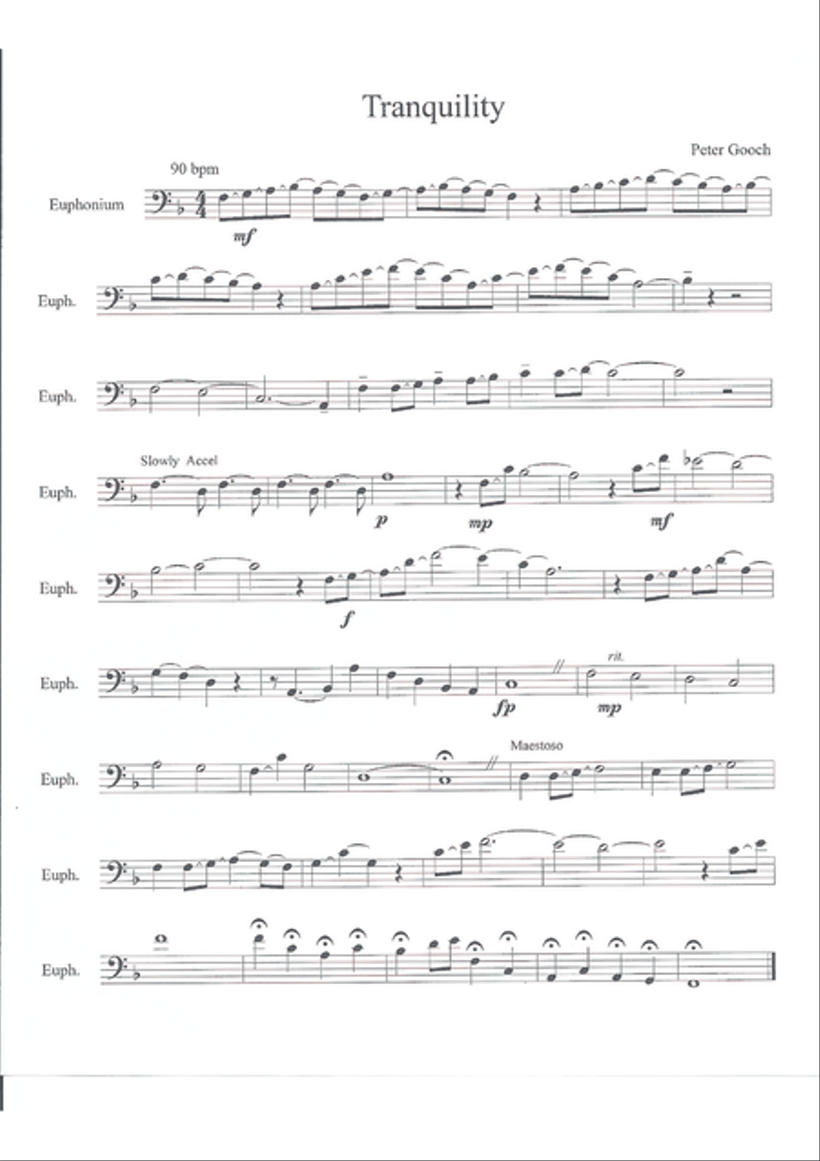 Tranquility Tranquility Trombone Solo scores gallery preview page 1